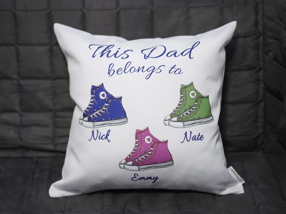 This Dad Belongs To Custom Pillowcase Sneakers Themed Fathers Day Pillowcase Gift For Dad Grandpa Gift From Kids Fathers Day Gift Custom Pillowcase
